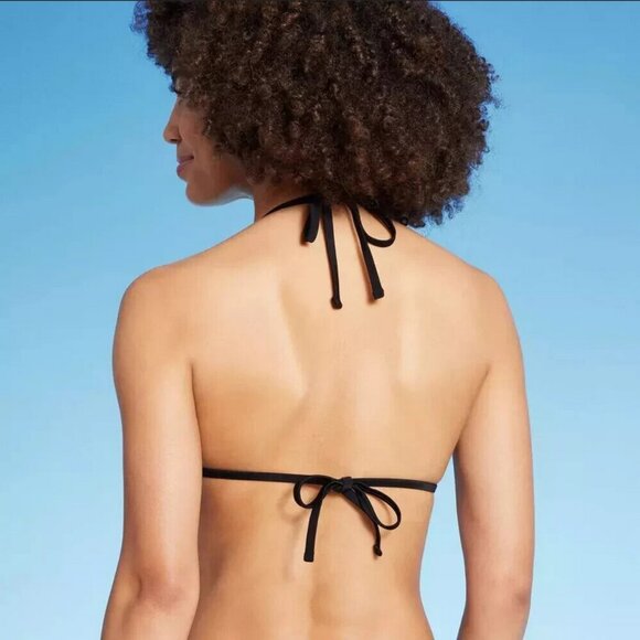 Women's Multiway Triangle Bikini Top - Wild Fable Black L - Picture 2 of 2